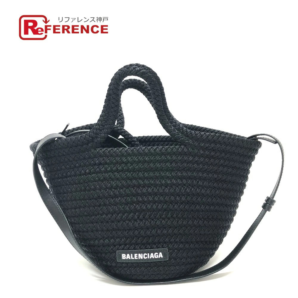 BALENCIAGA Ibiza Basket Bag Shoulder Lambskin Black